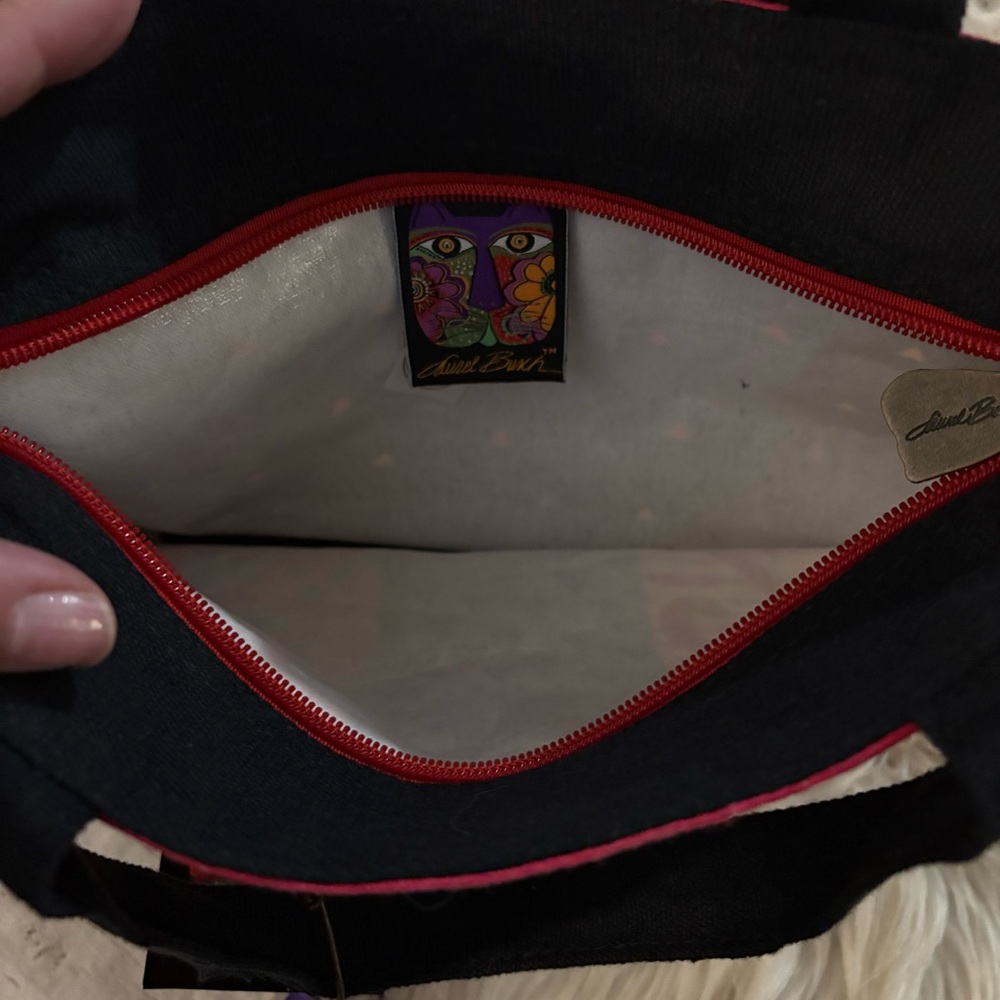 Laurel Burch Vintage Colorful Cats Small Handbag NEW - Picture 5 of 5